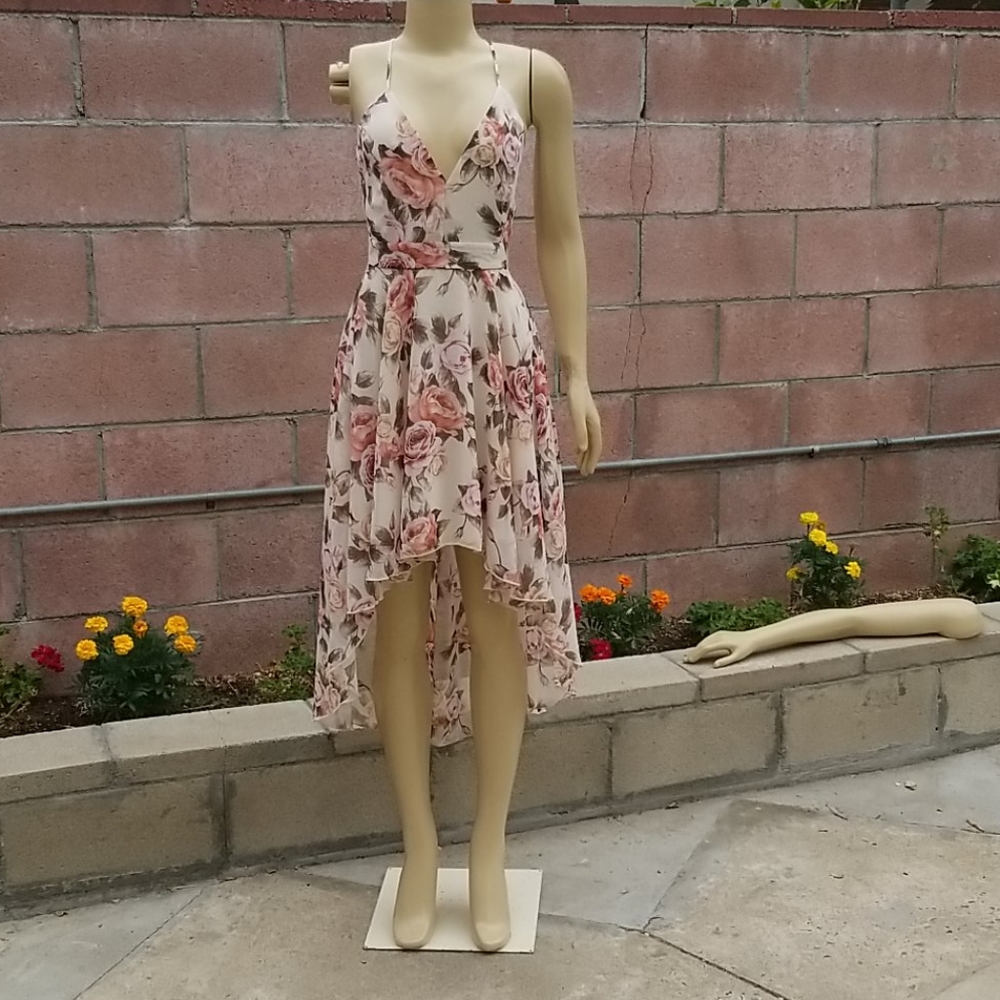 Gorgeous flowers asymmetrical dress